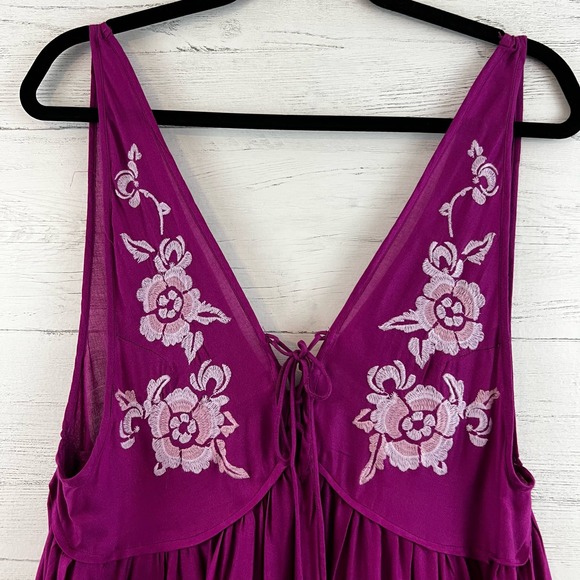Free People Aida Embroidered Slip Dress Size S - Picture 4 of 10
